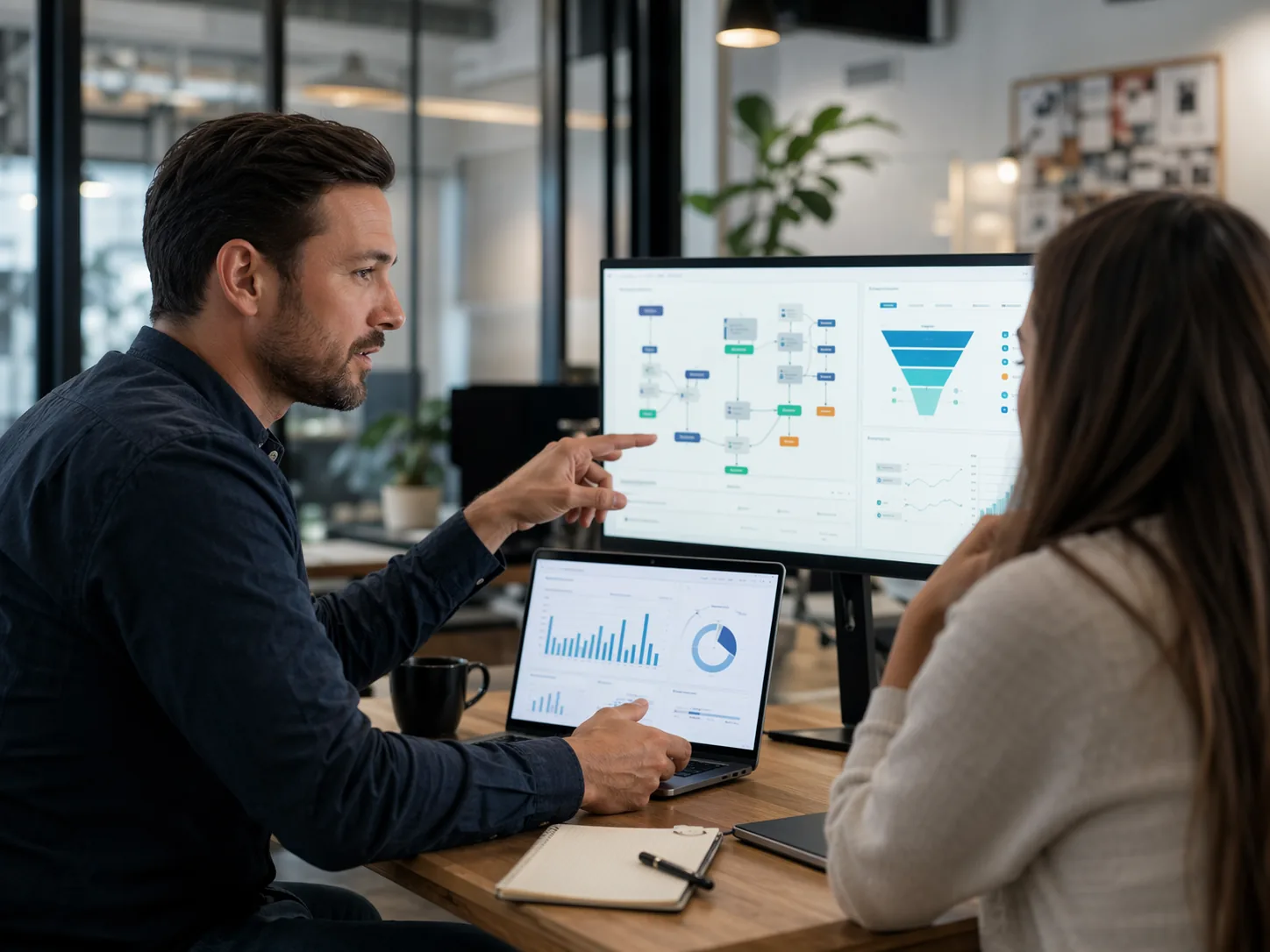 AI-powered workflow dashboards helping organize leads and business operations